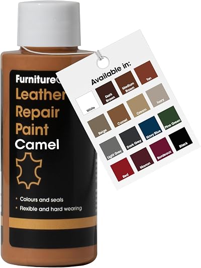 Furniture Clinic Leather Repair Paint & Dye Camel 50ml Self Seal Colourant