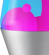 Lava Lamp The Original Motion Pink Blue Liquid 14.5 Inch Silver Base view 4