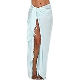 SHU-SHI Sarong Swimsuit Coverup for Women Pareo Long Beach Bathing Suit Wrap with Coconut Clip