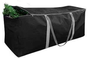 BRUWAA Christmas Tree Storage Bag, Stores 7.5ft Artificial Christmas Tree with Carry Handles and Dual Zipper, Protects Against Dust Insects, Durable Material, 48x14.5x20 Inches - Black