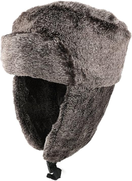 Armycrew Faux Fur Winter Trooper Hat With Earflaps Brown Amazon.co