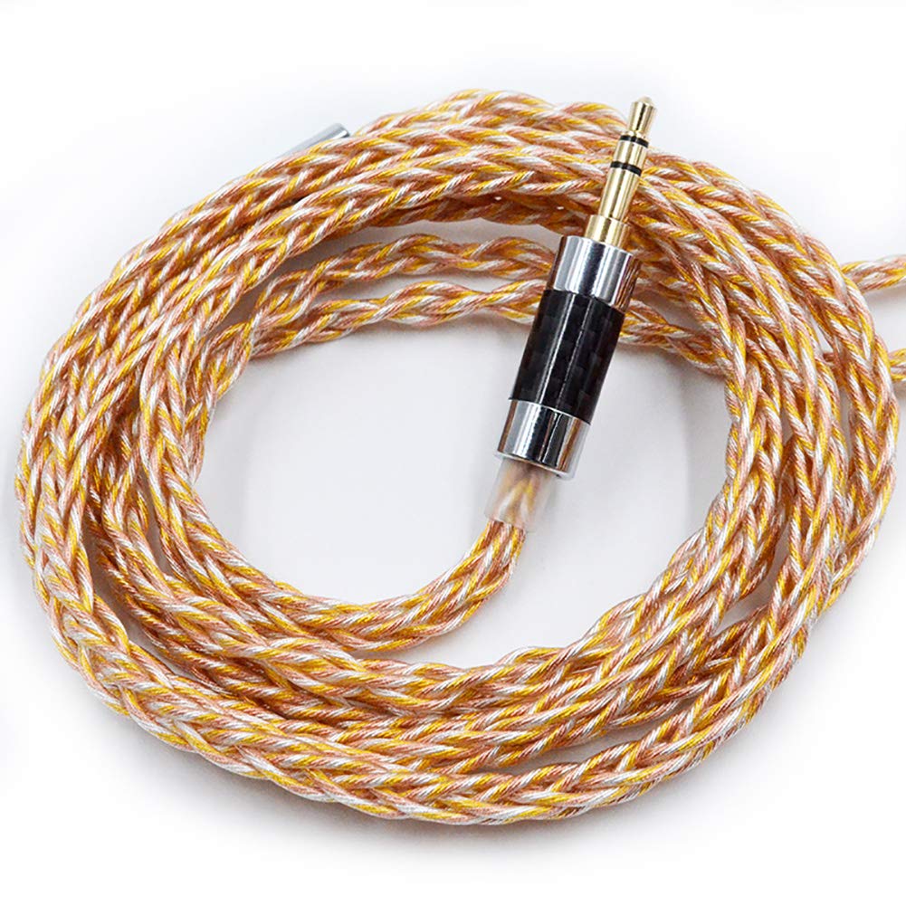 Photo 1 of KZ Gold Silver and Copper Mixed (784 cores) Upgrade Cable, HiFi Audio 0.75MM 2PIN Replacement IEM Earbuds Wire Compatible with C PIN Headphone