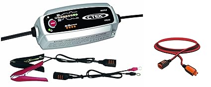 CTEK MXS 5.0 Autobatterie-Ladegerät mit automatischem Temperaturausgleich, 12 V + Verlängerungskabel