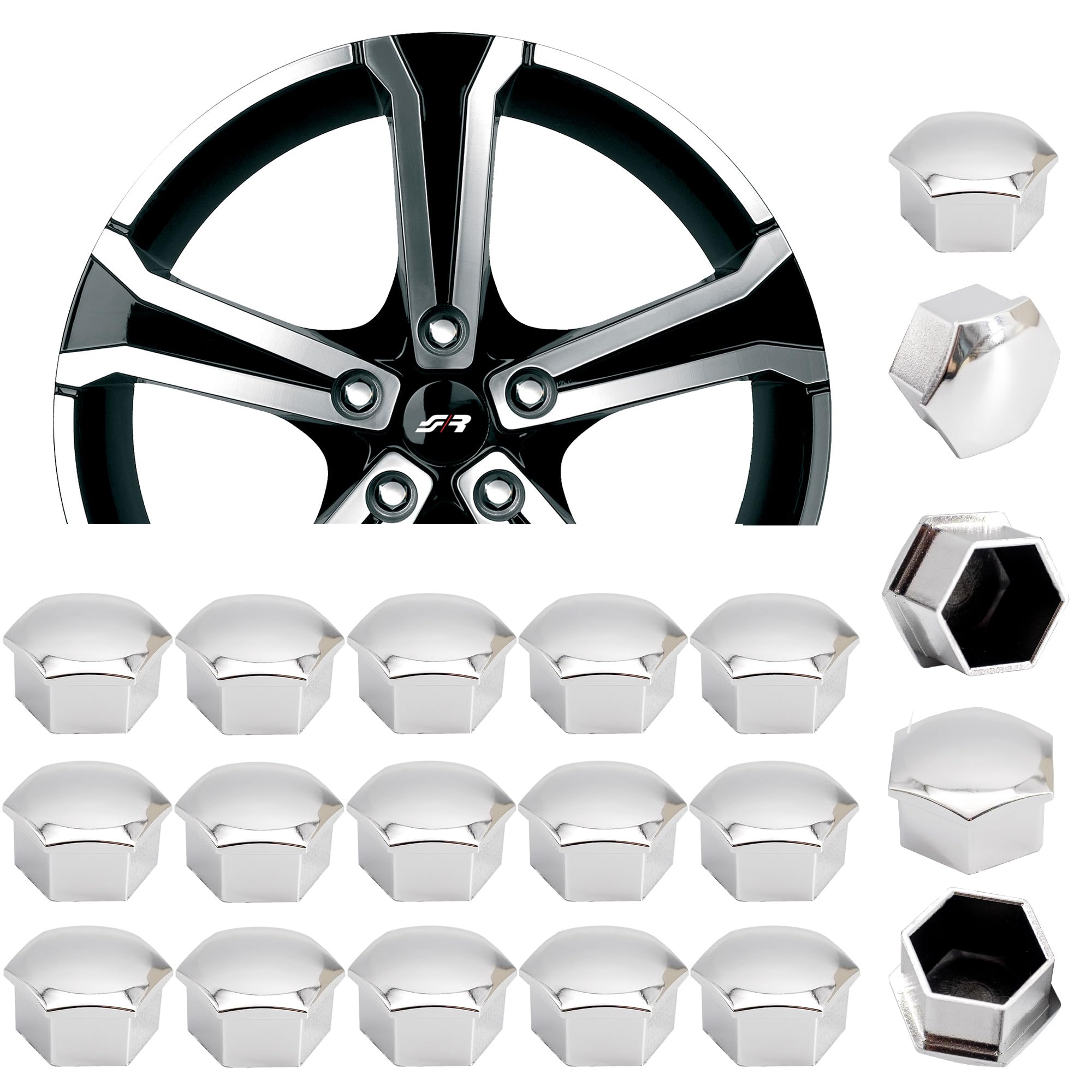 Simoni Racing CBC/19 Universal Bolt Caps, Chrome