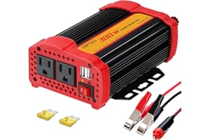 BYGD 300W Power Inverter DC 12V to 110V AC Converter and Peak Power 600W Car Inverter with 2 x 2.1A USB Ports Quick Charging 