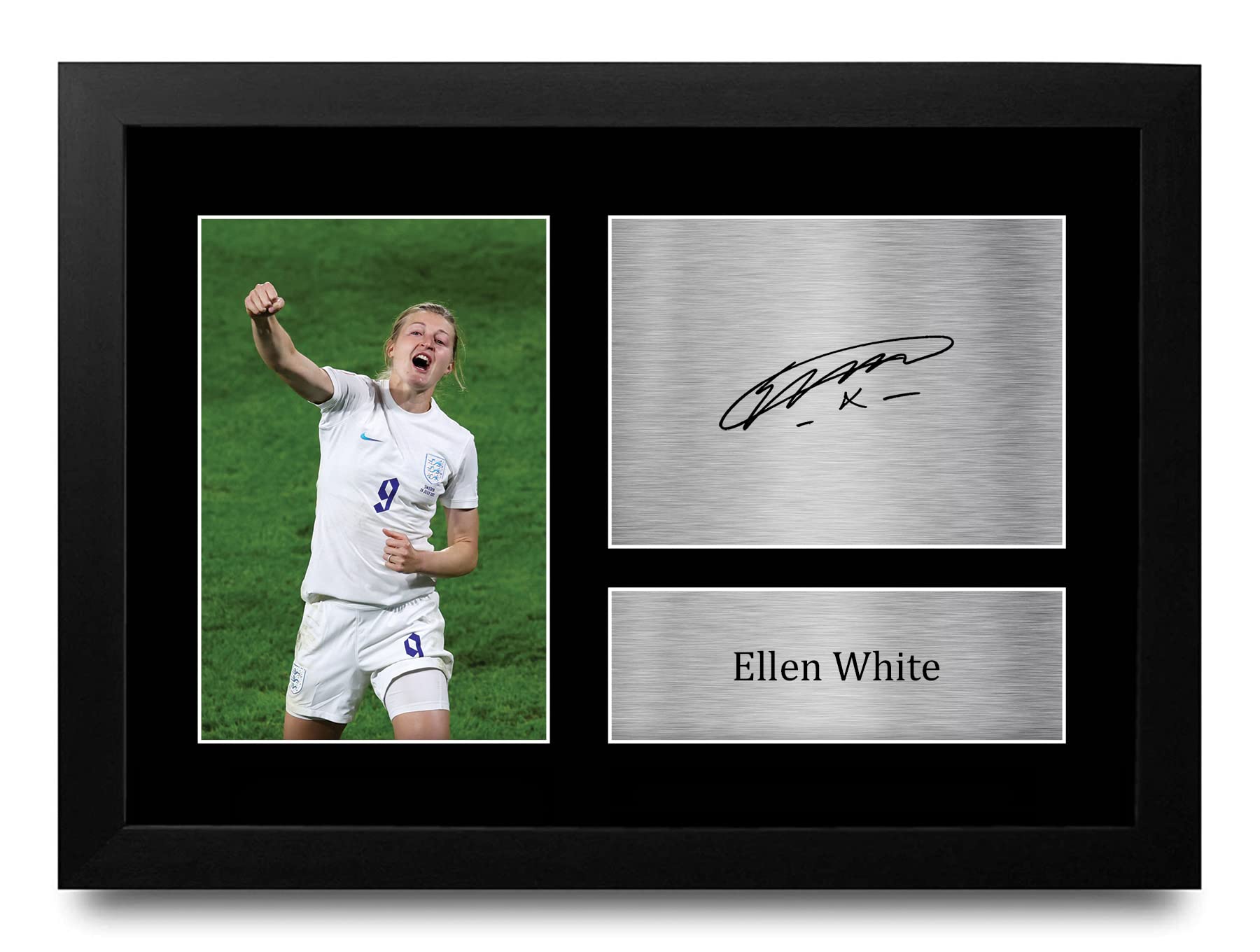 HWC Trading FR A4 Ellen White Womens England Gifts Printed Signed Autograph Picture for Football Fans and Supporters - A4 Framed
