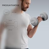 PROIRON Neoprene Dumbbell Weights Pair 1–10 kg Non-Rolling 2 x 5kg Gray view 7