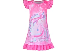 Sylfairy Girls Nightgowns, Unicorn Nightgown Princess Pajama Dresses for Girls Sleepwear Nightie