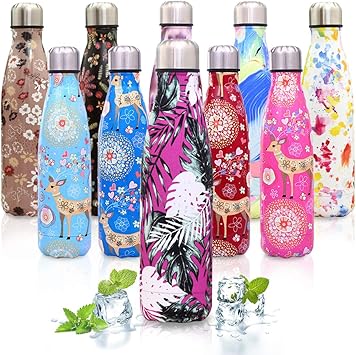 Funmoon 500ml Lekvrij Geen Zweten Bpa Vrije Roestvrij Staal Herbruikbare Waterfles Dubbelwandig Vacuum Geisoleerde Flessen Houdt Koud En Warm Voor Thuis School Fietsen Sport En Buitenshuis Amazon Nl