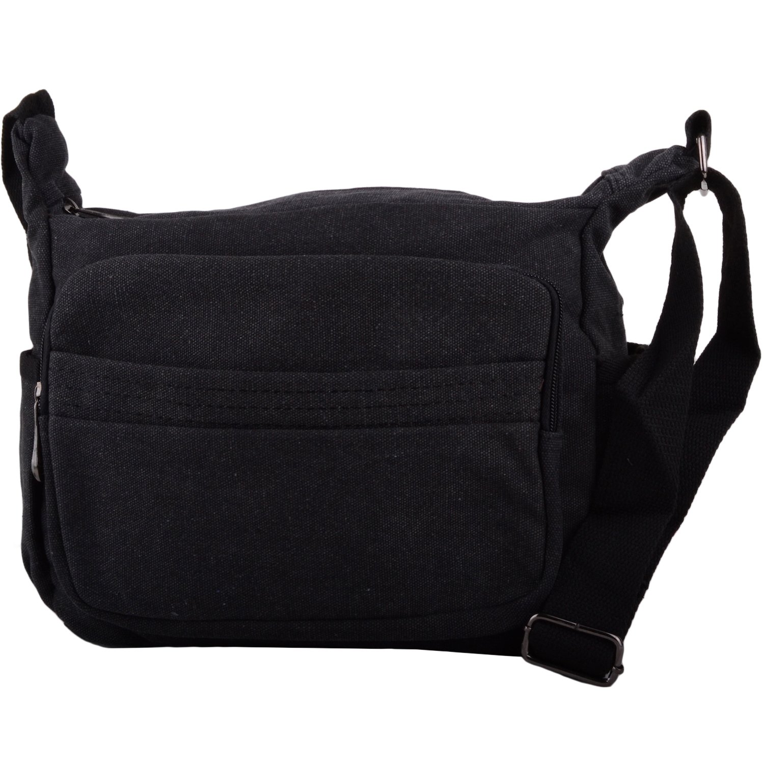 WYE LEATHER Womens/Mens Canvas Work/Travel/Holiday Shoulder/Small Messenger Bag - Black