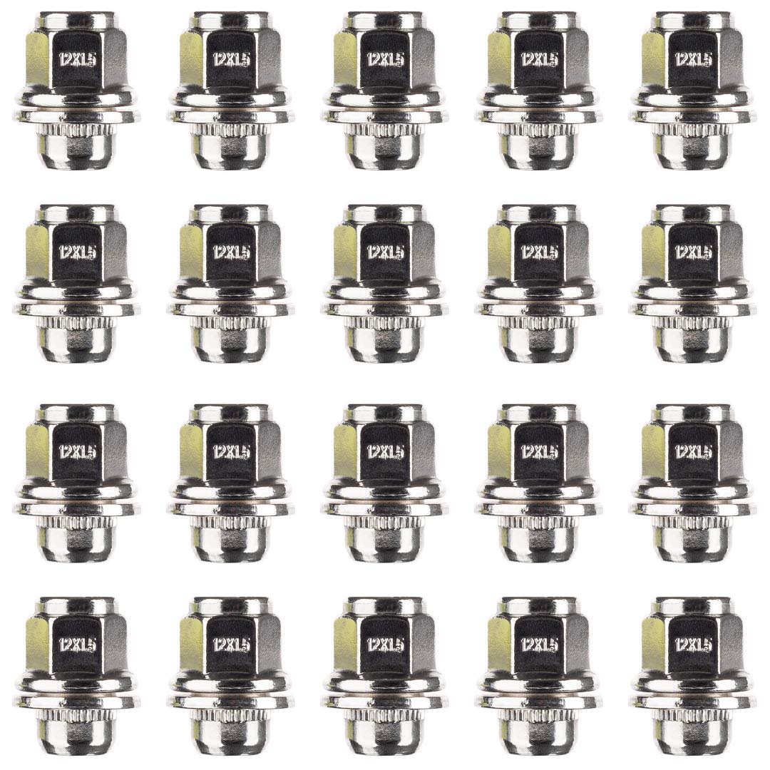 Ellis Excellence Set of 20 Wheel Nuts, M12 x 1.5, Flat Seated, 21 Hex - Compatible with Toyota Vehicles