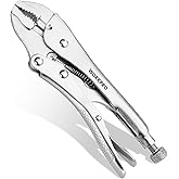 WORKPRO Locking Pliers, 4-inch Mini Curved Jaw Vice Grips Pliers, Chromium-Vanadium Steel Locking Pliers with Wire Cutter, Lo