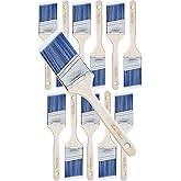 Bates- Paint Brushes, 2.5-Inch, 12 Pack Angle Brushes, Treated Wood Handle | Wall Paint Brushes for Walls, Stain Application, Furniture Painting &amp; Interior Painting Work