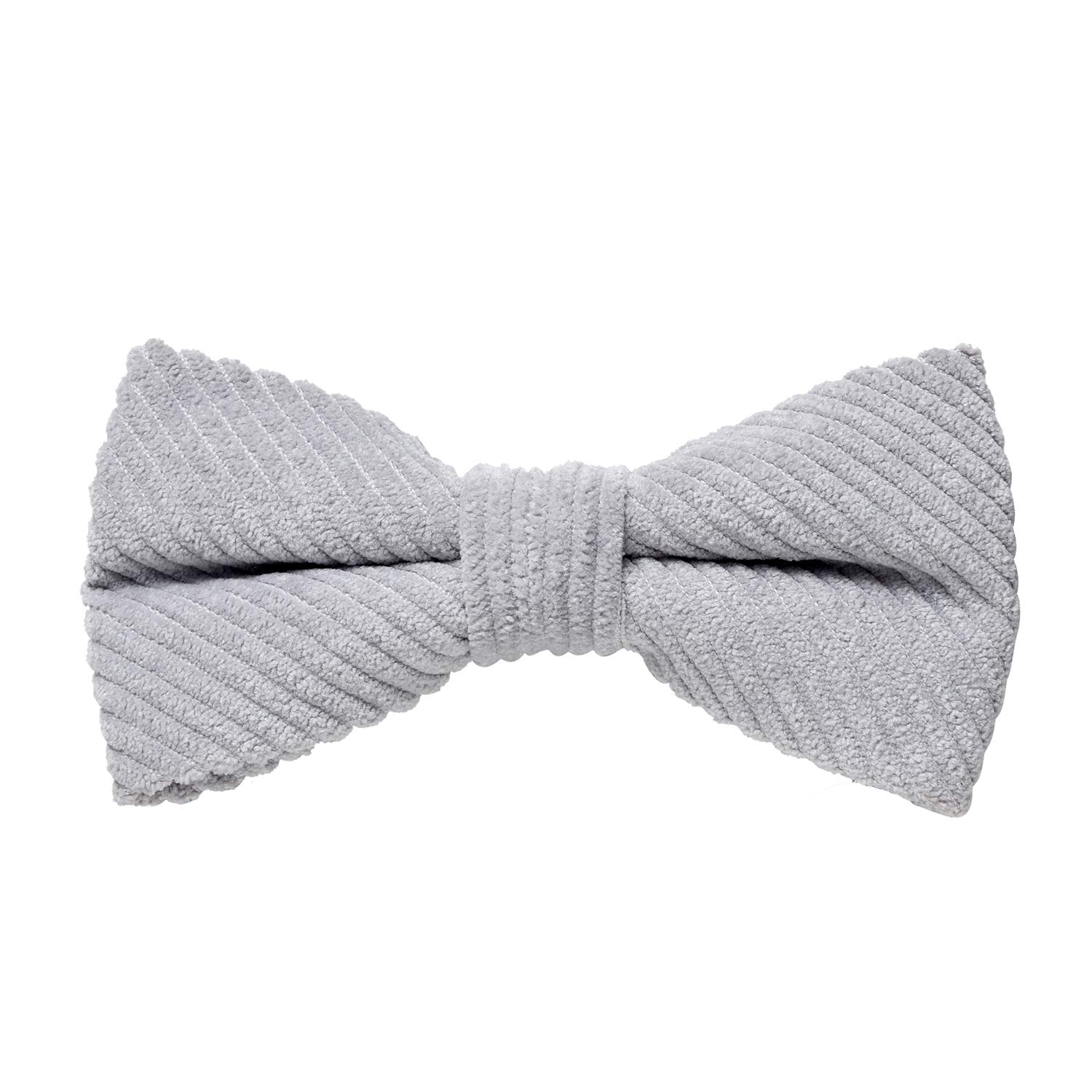 MASADA corduroy bow tie light grey - men's accessory in vintage-look, continuously adjustable, handmade with hook closure - 12 x 6 cm
