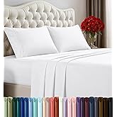 Utopia Bedding Queen Size Sheet Set – 4 Piece Bed Sheets, Soft and Breathable Microfiber, Includes 1 Fitted Sheet, 1 Flat Sheet and 2 Pillowcases – Oeko Tex (White)