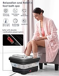 OOAMBB Collapsible Foot Spa with Heat, Bubble and
