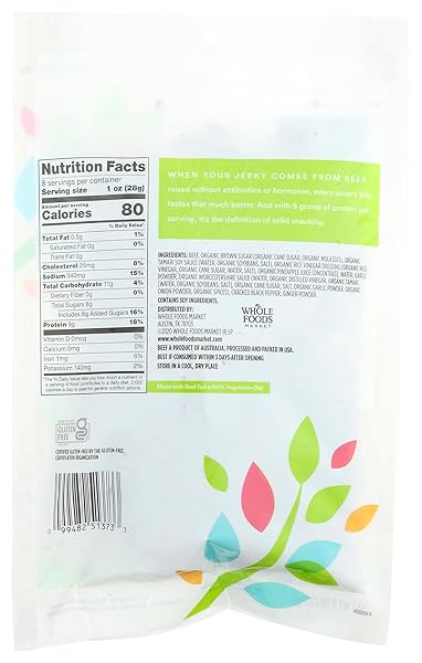 365 BY WHOLE FOODS MARKET, TERIYAKI FAMILY SIZE BEEF JERKY, 8 OUNCE
