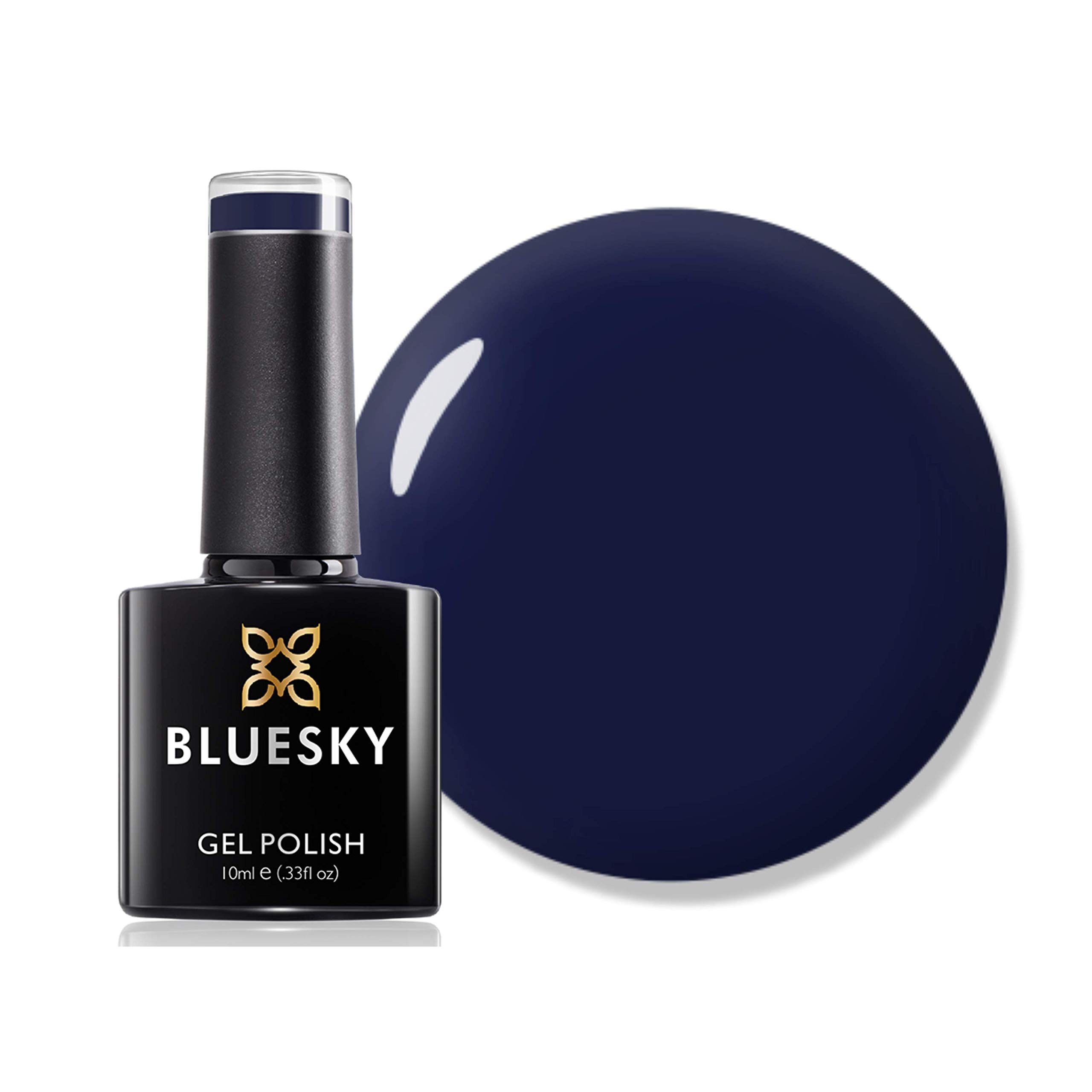 BLUESKY Gel Nail Polish, Autumn/Winter 2020 Collection, AW2021, Dark Blue, Navy Blue, (Requires Curing under UV/LED Lamp), Harbin Beauty, 10 ml (Pack of 1)