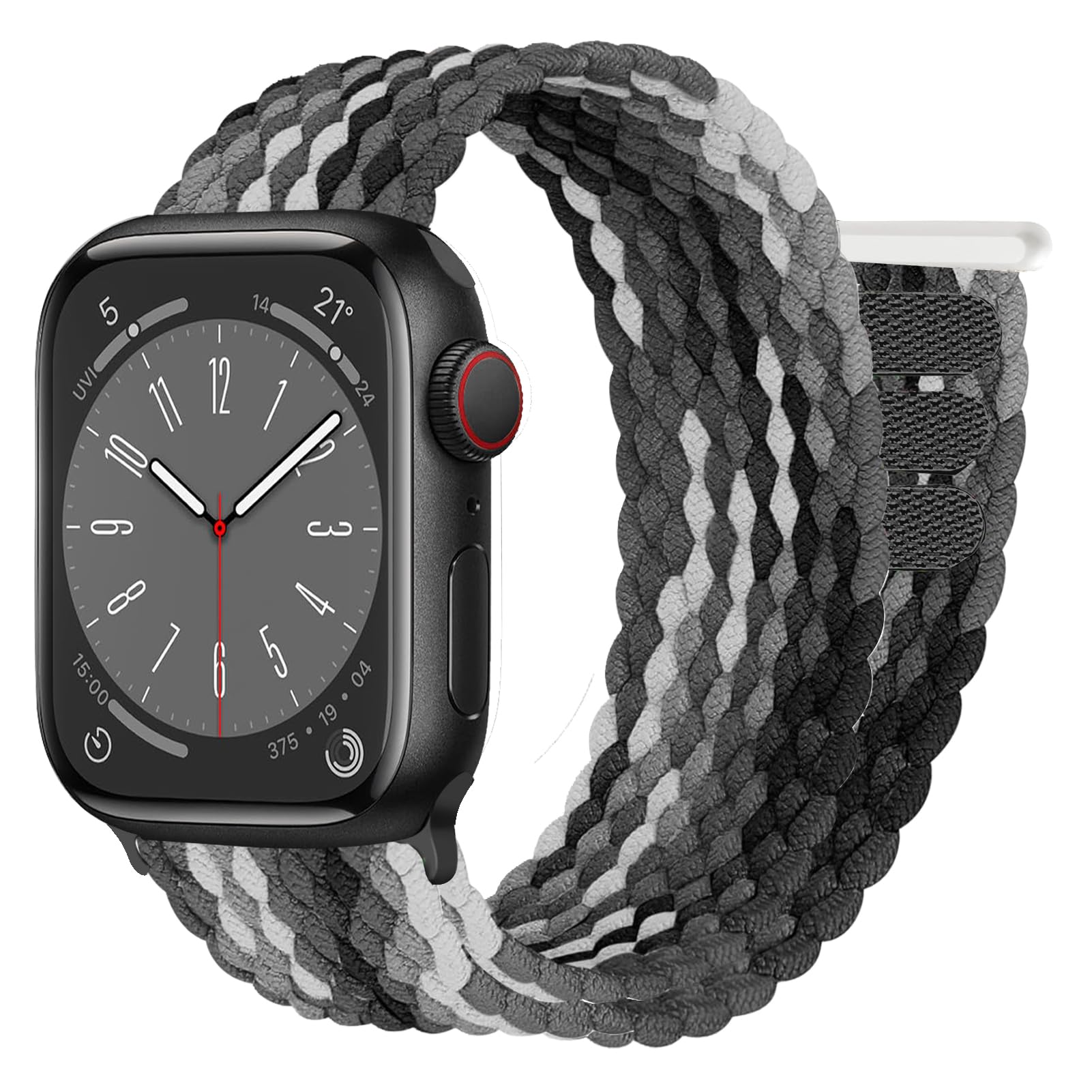 Braided Strap for Apple Watch Straps 45mm 44mm 42mm 46mm 41mm 40mm 38mm Women/Men,Stretchy Elastic Sport Solo Loop Bands for Apple Watch Ultra 49mm iWatch Series 10/9/8/7/6/5/4/3/SE
