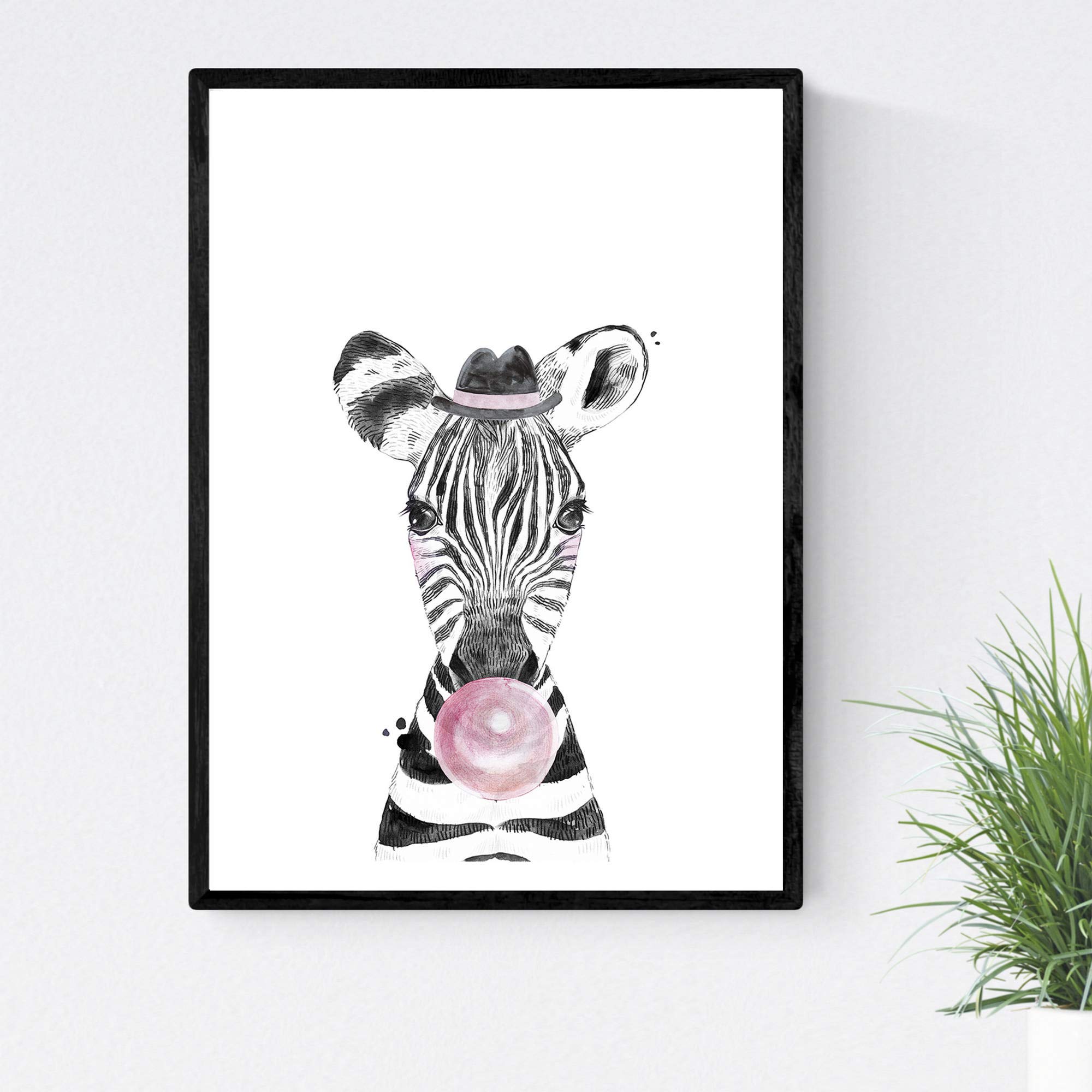 Nacnic Zebra Children's Poster Children's film Children eating animals chicle Size A3 Frameless