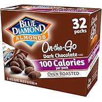 Blue Diamond Almonds Dark Chocolate Cocoa Dusted Snack Nuts, 100 Calorie Packs, 32 Count