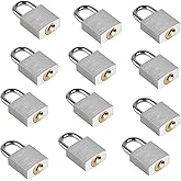 Guliffen Small Aluminum Locks with Keys, 3/4-Inch Body Width Mini Locks with Same Key for Briefcase, Boxe, Lockers, Luggage,Backpack, 12 Pack