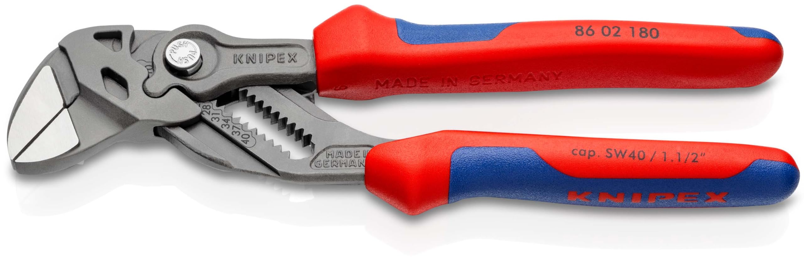 KNIPEX Pliers Wrench Pliers and a Wrench in a Single Tool with Multi-Component Handles 180 mm, 86 02 180 — image 1