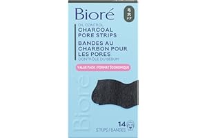 Bioré Deep Cleansing Charcoal Pore Strips Value Pack for Instant Pore Unclogging and Blackhead Removal (14 Count)