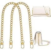 Gondiane 2Pcs Flat Purse Chain Strap Handbag Replacement Strap with Metal Buckles(15.7 Inches/40cm, Gold)
