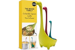 The Nessie Family by OTOTO - Pack of 3 Tea Infuser, Soup Ladle, and Colander - Cute Kitchen Accessories, Cooking Gifts, Funny Kitchen Gadgets, Kitchen Gifts