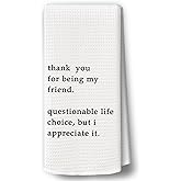 BCUANGD Funny Sarcastic Humorous Kitchen Towels Decor - Funny Dish Towel with Saying Hand Tea Towels, Hostess Friendship Gifts for Christmas Dish Towel Dishcloths Decorations for Kitchen, 16"x24"