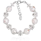 Authentic Murano Glass Bracelet Handmade In Italy Aventurine Glass Beads Hand Blown Glass