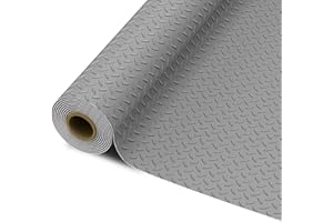 Real Relax 7.5 x 17 FT Garage Floor Mat Roll, Diamond Plate Garage Flooring Roll, 2.5mm Thicked Floor Protector Mat for Garag