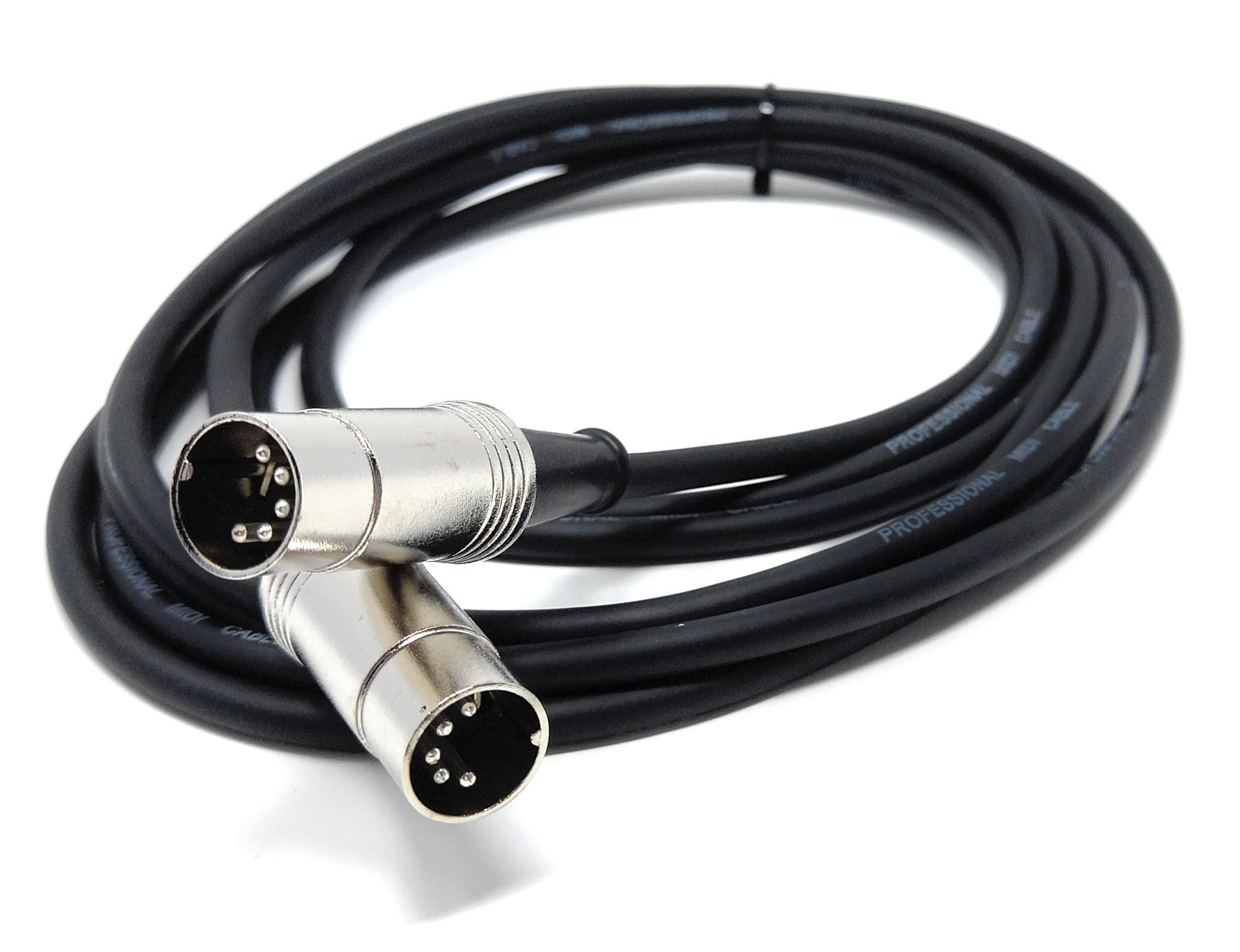 DRUT 3m, MIDI Male to Male Lead 5 pin DIN Shielded Flexible for Computer, Synth, Keyboard, Effects, Music Instruments Audio Cable (10ft)