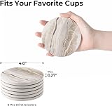 LIFVER Coasters for Drinks Absorbent 6 Pcs Marble Style Cork Backing view 2