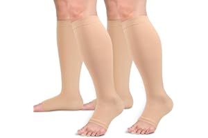 Diu Life Copper Toeless Compression Socks for Women Men, Open Toe Socks 15-20mmHg is Best Support for All Day Wear