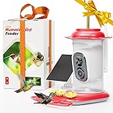 LongPlus® Solar Hummingbird Feeder with Camera for Outdoors, Solar Hummingbird Feeder with 2K Live Video,Ant Guard Base,AI Bird Identify,Ant Moat,Bee Proof with 3 Feeding Ports, Bird Lover Gifts Ideal
