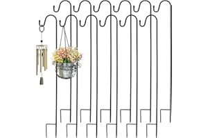 Suzile 12 Pcs 32 Inch Shepherds Hooks for Outdoor Bird Feeders Pole Metal Garden Hooks Hangers for Hanging Plants, Lanterns, Solar Lights, Windchime, Weddings Decor