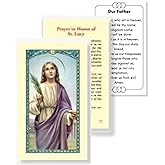 Holy Lines St. Lucy Laminated Prayer Card with Our Father Card | Patron Saint of the Blind and Eye Disorders