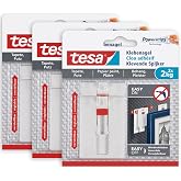 tesa 77777 Verstellbarer Klebenagel f&uuml;r Tapeten und | Wall nails adjustable in height for delicate surfaces - self-adhesive, maximum capacity 2 kg