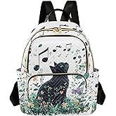 ZAZYXTJ Music Cat Backpack Purse for Women Quilted Mini Fashion Backpacks Lightweight Travel Casual Backpack S
