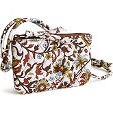 Vera Bradley Women's Zip Card Pouch Lanyard, Cotton Gabardine