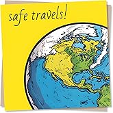Safe Travels Card For A Friend Or Loved One - Enjoy Your Adventure - Have A Wonderful Trip - Gap Year Or Moving Abroad Or Travelling Card For Son, Daughter, Relative, Colleague