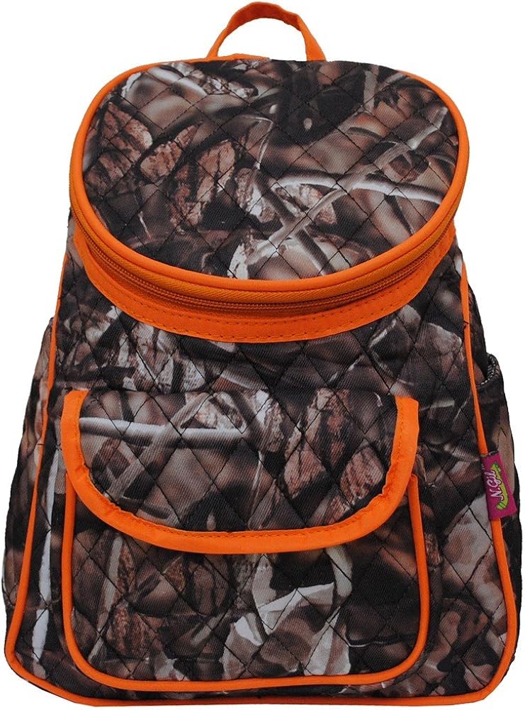 orange camo mini backpack
