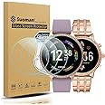 Suoman 3-Pack for Fossil Gen 5 Julianna HR and Fossil Gen 6 Women Men Screen Protector, Ultra-Thin Tempered Glass Screen Protective Film [2.5D 9H Hardness] [Anti-Scratch]