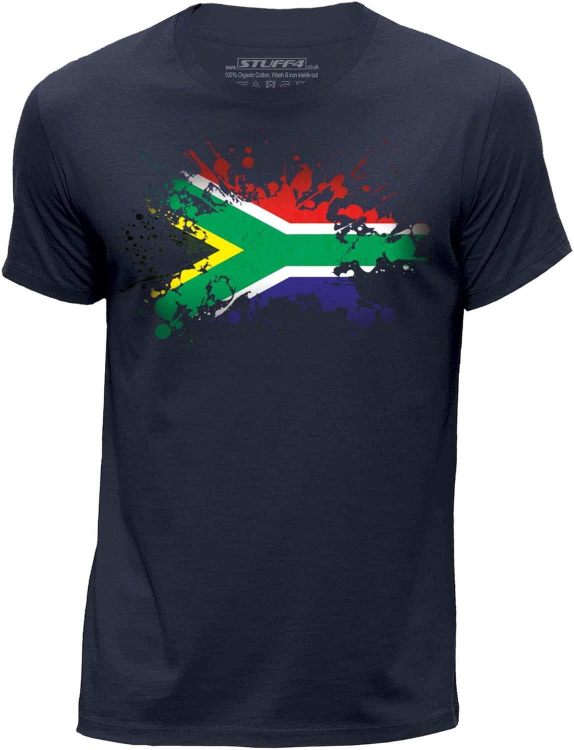 Men's Large (L) Navy Blue Round Neck TShirt/South Africa/African Flag