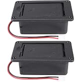 2PCS Guitar Pickup Battery Box 9V Battery Box Case Cover Holders for Guitar Bass Pickup Black