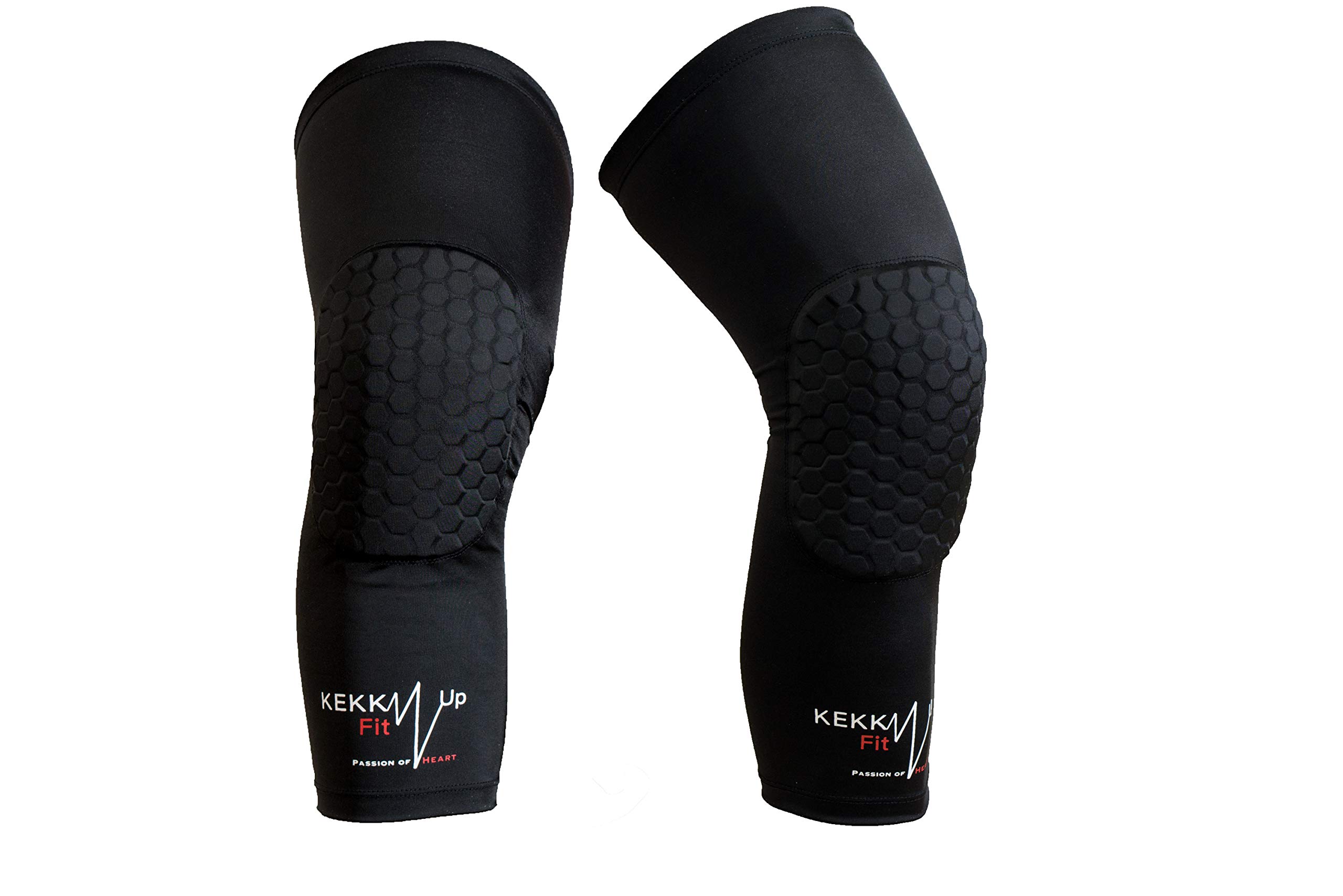 KEKKUPFIT - Basketball Knee Pads - Compression - Leg Warmers with Sports Protection - Basketball - Volleyball - Goalkeeper Football - Handball (L EU)