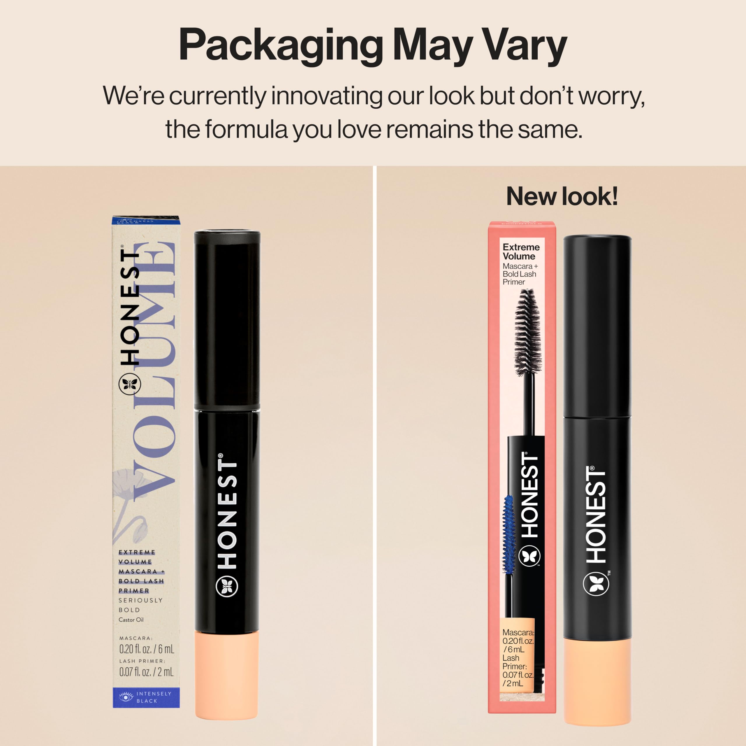 Honest Beauty 2-in-1 Extreme Volume Clean Mascara + Bold Lash Primer with Castor Oil | Maximum Volume + Curl | Vegan + Safe for Sensitive Eyes | Black, .27 fl oz