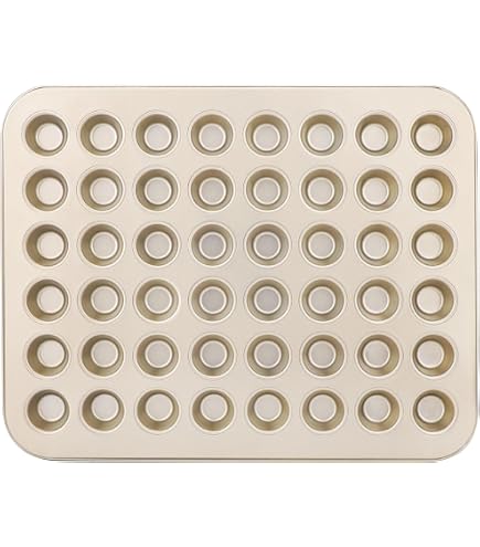 Beasea Mini-Muffinform Mit 48 Förmchen - Antihaftbeschichtet, Karbonstahl, Gold, Für Winzige Cupcakes